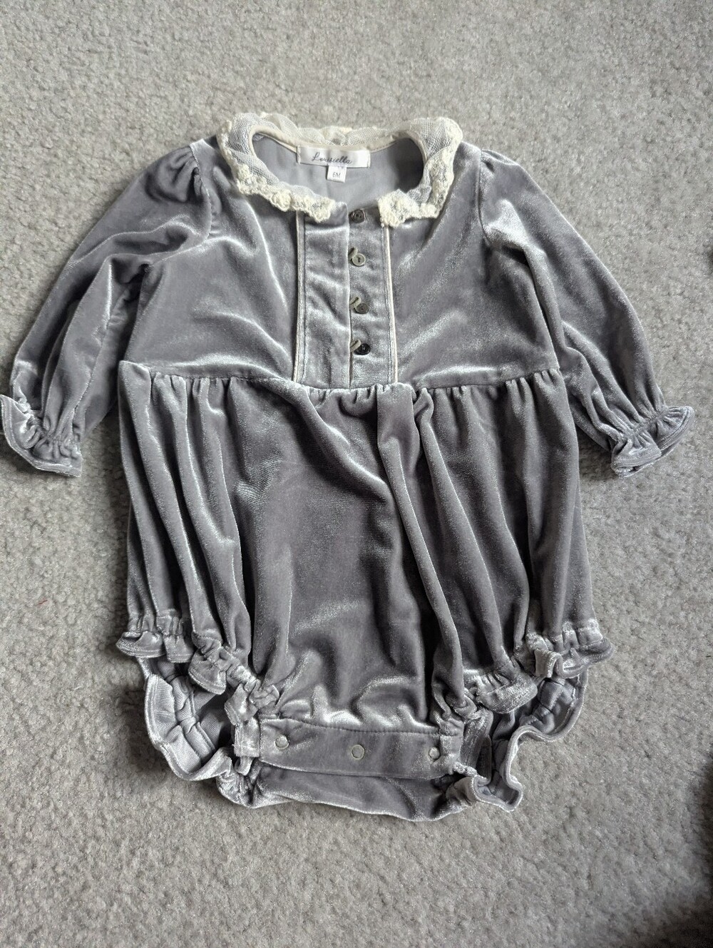 Louisiella Ande Velour Romper (6m)